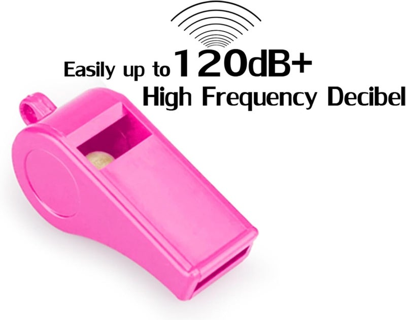 Hipat Loud Sports Whistle with Lanyard – High-Pitched Pink Plastic Whistles for Coaches, Outdoor Safety, Dog Training, Party Favors - Image 2